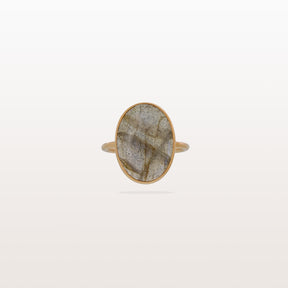 Labradorite Oval 18KT Gold Ring