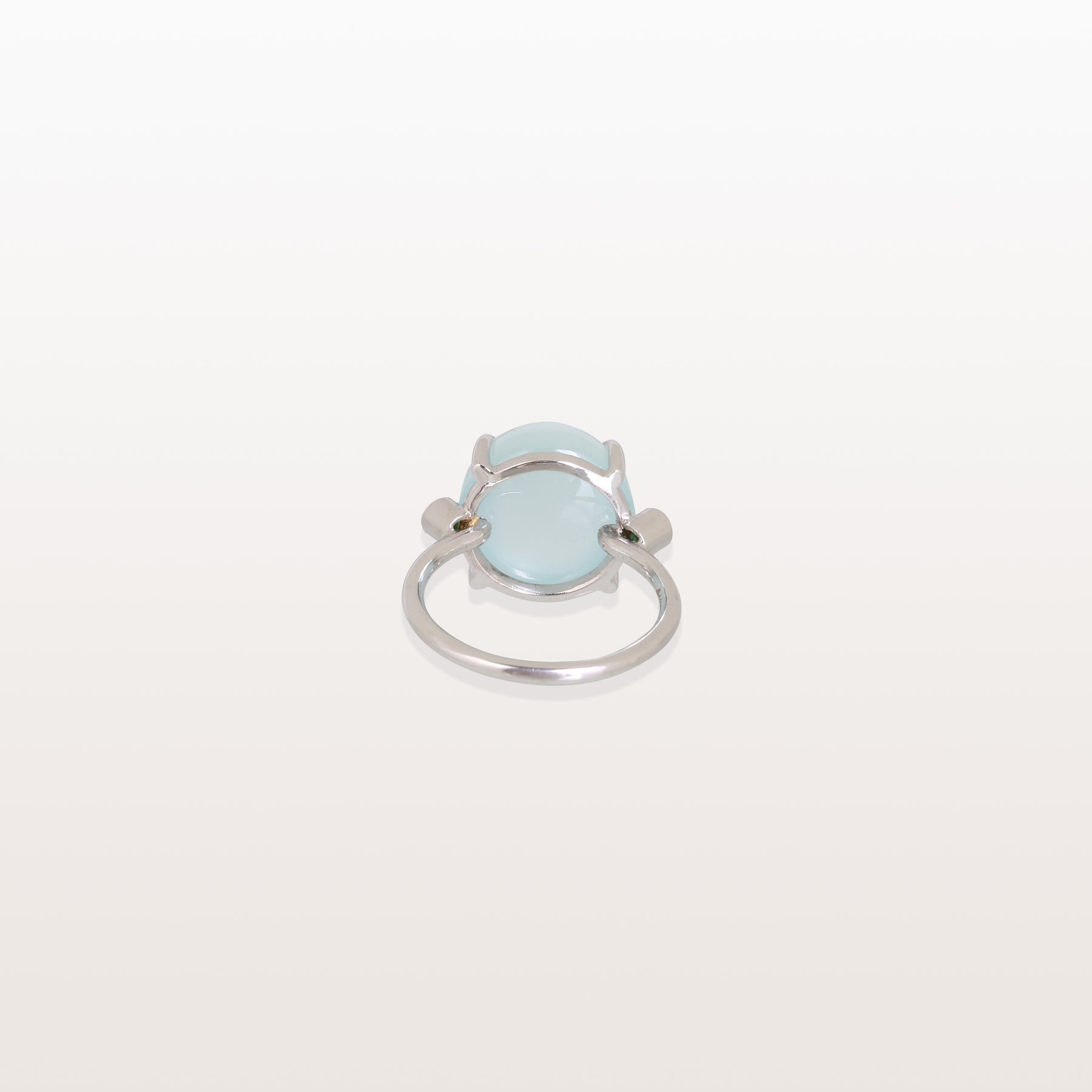 Aquamarine & Emerald 18KT White Gold Ring