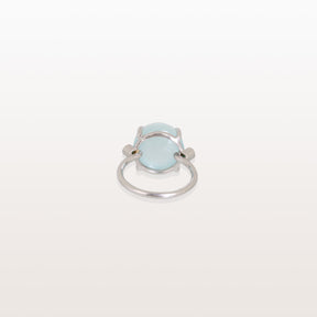 Aquamarine & Emerald 18KT White Gold Ring