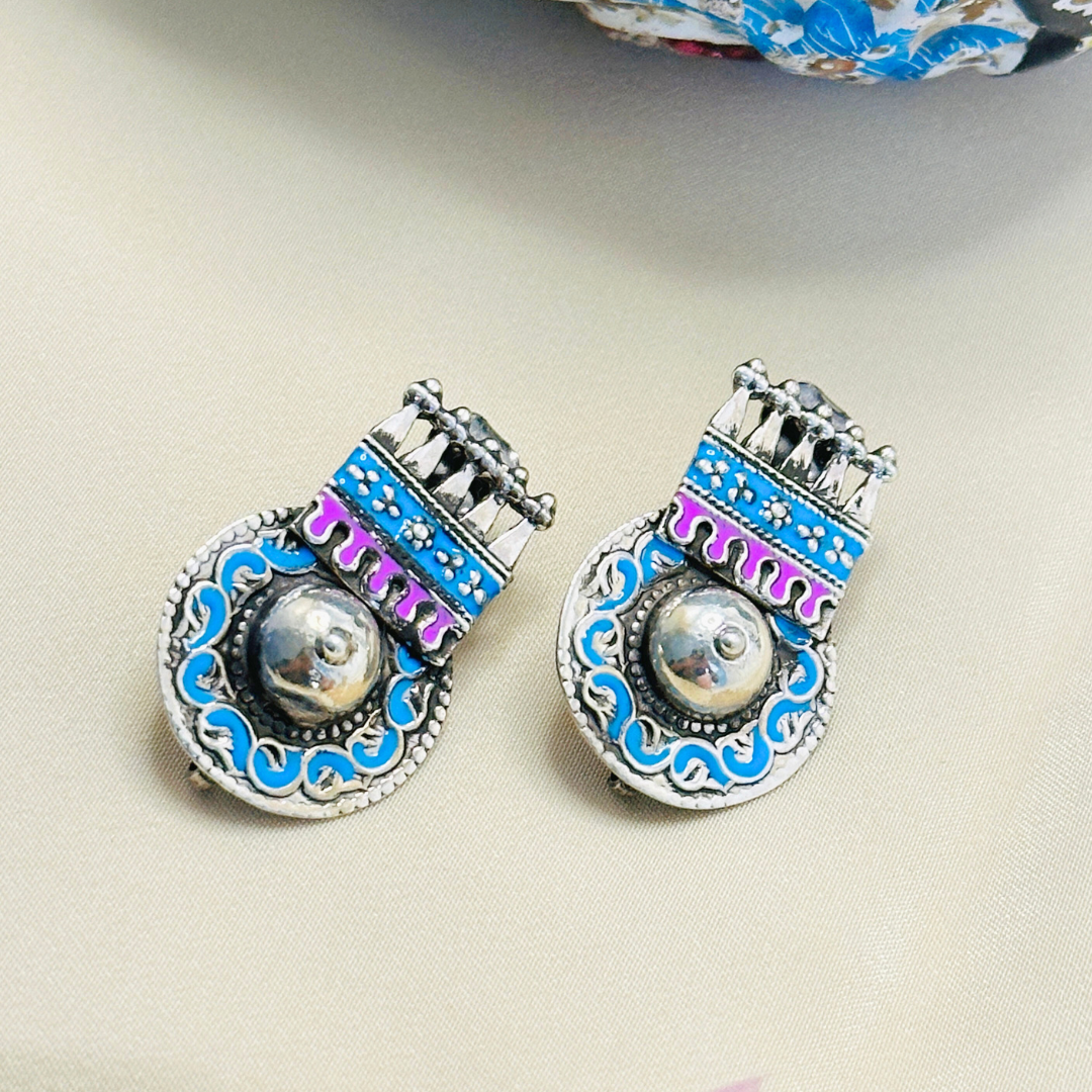 Charvi Enamel Silver 925 Earrings