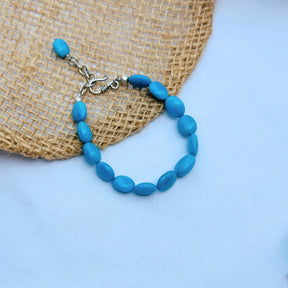 Turquoise Beaded Beach Silver 925 Bracelet