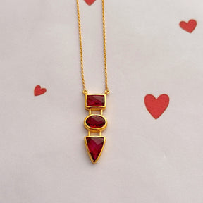 Zion Tourmaline 18K Gold Plated Silver 925 Love Necklace