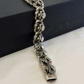 Skull Silver 925 Men's Bracelet
