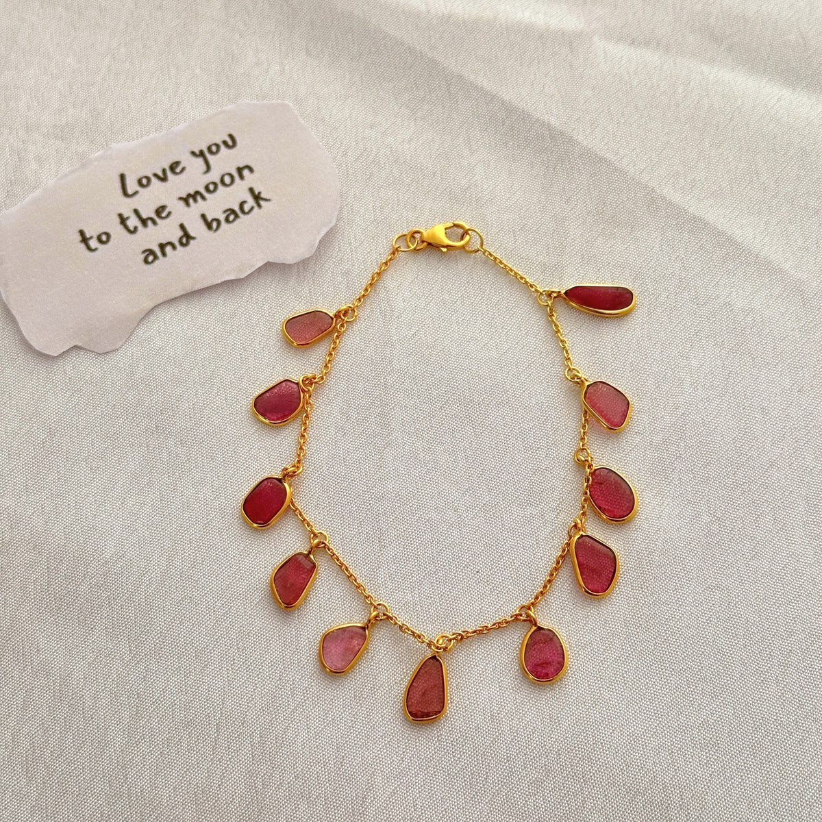 Koy Tourmaline 18kt Gold Plated Silver Love Bracelet