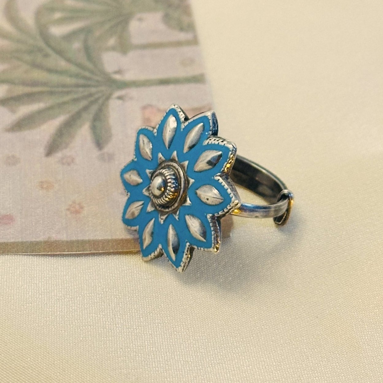 Ojasvat Enamel Silver 925 Ring