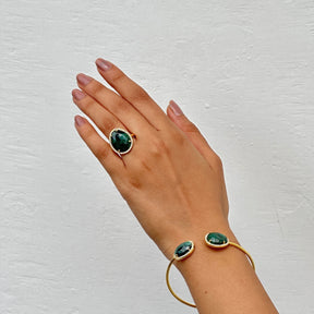 Haroun Emerald 18k Gold Plated Silver 925 Rings