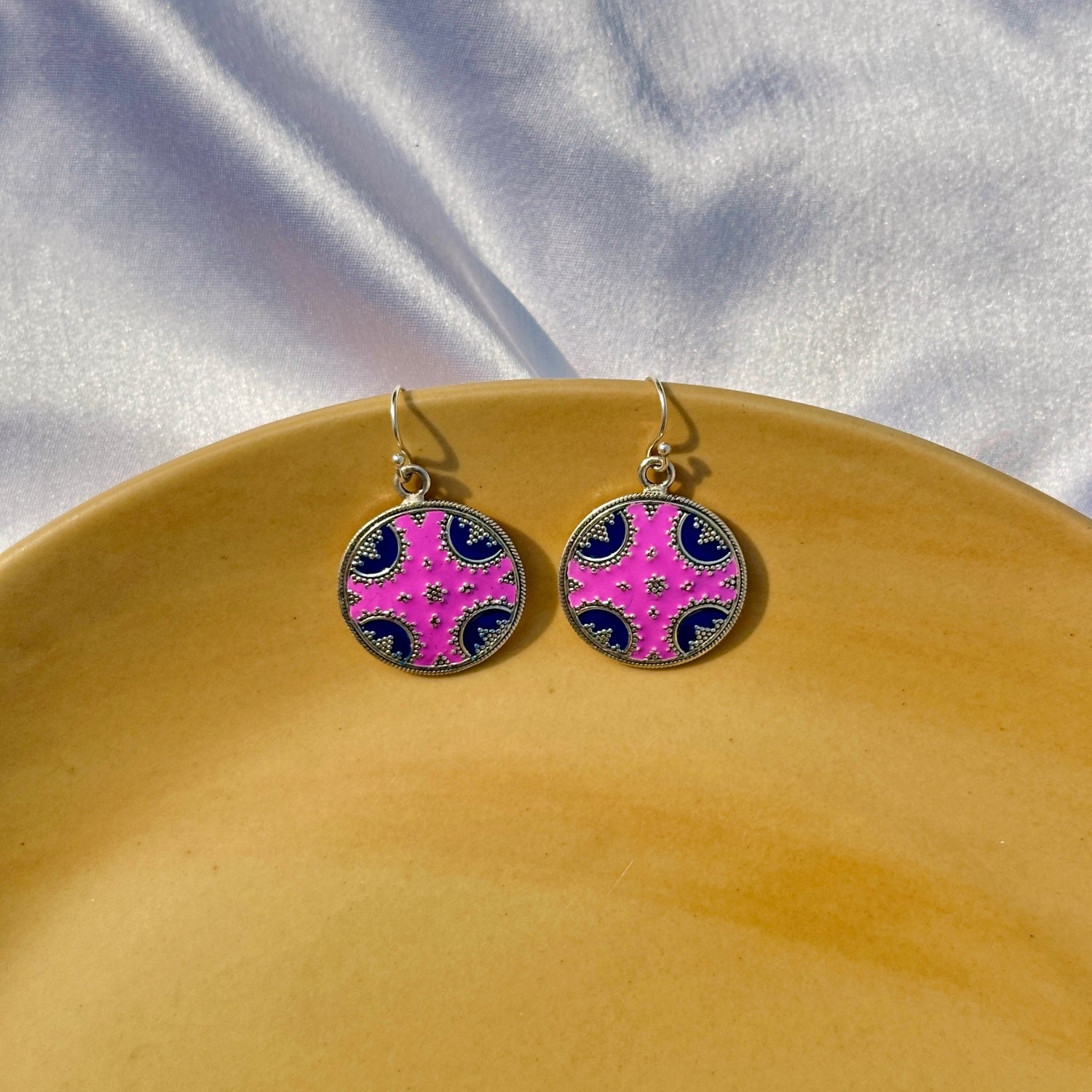 Circle Enamel Earrings