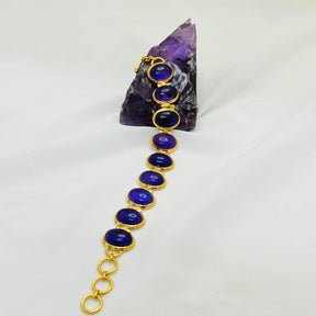 Sasha Silver 925 Gold Plated Amethyst Bracelet