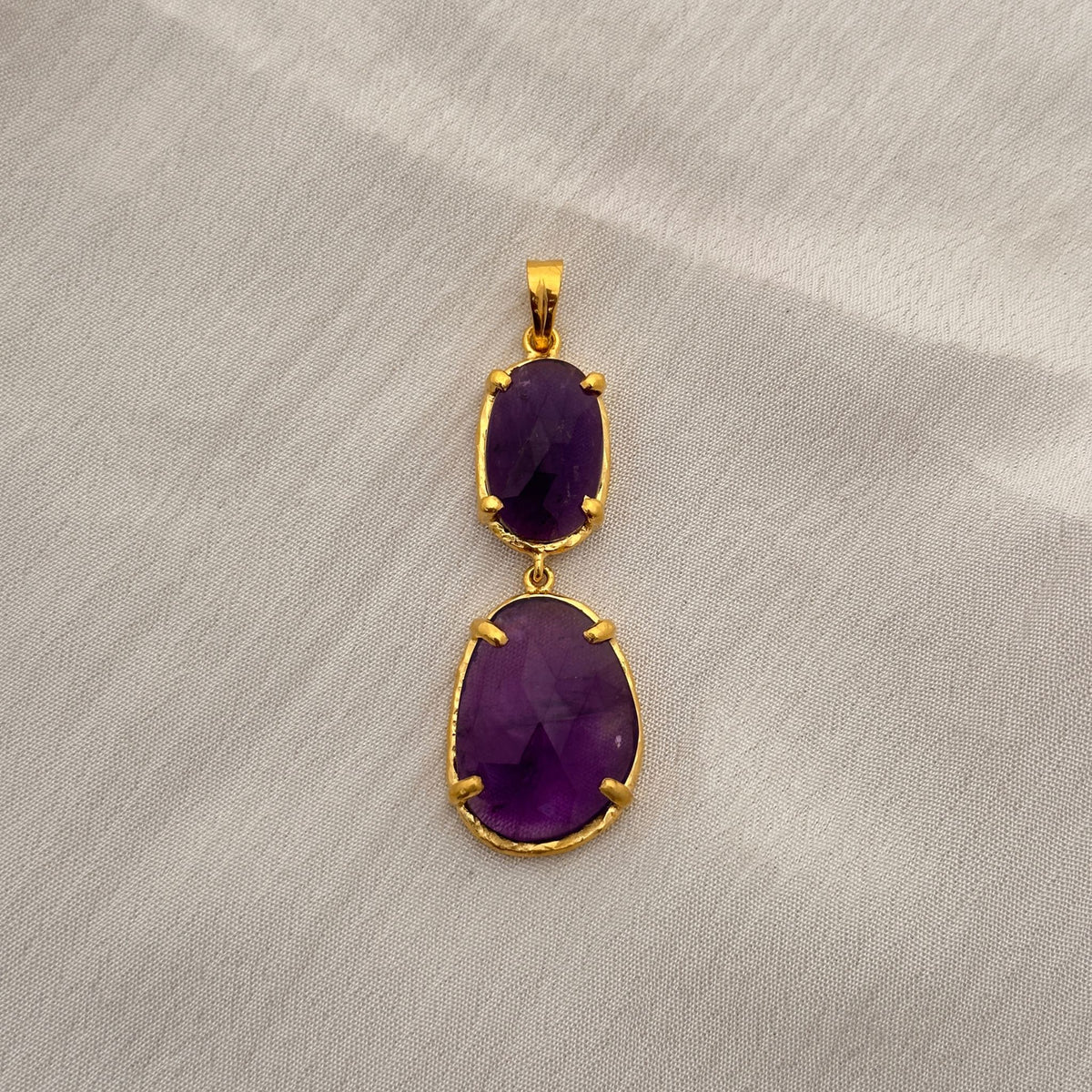 Elly Amethyst 18K Gold Plated Silver 925 Love Pendant