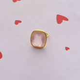 Stan Rose Quartz Gold Plated Silver 925 Ring