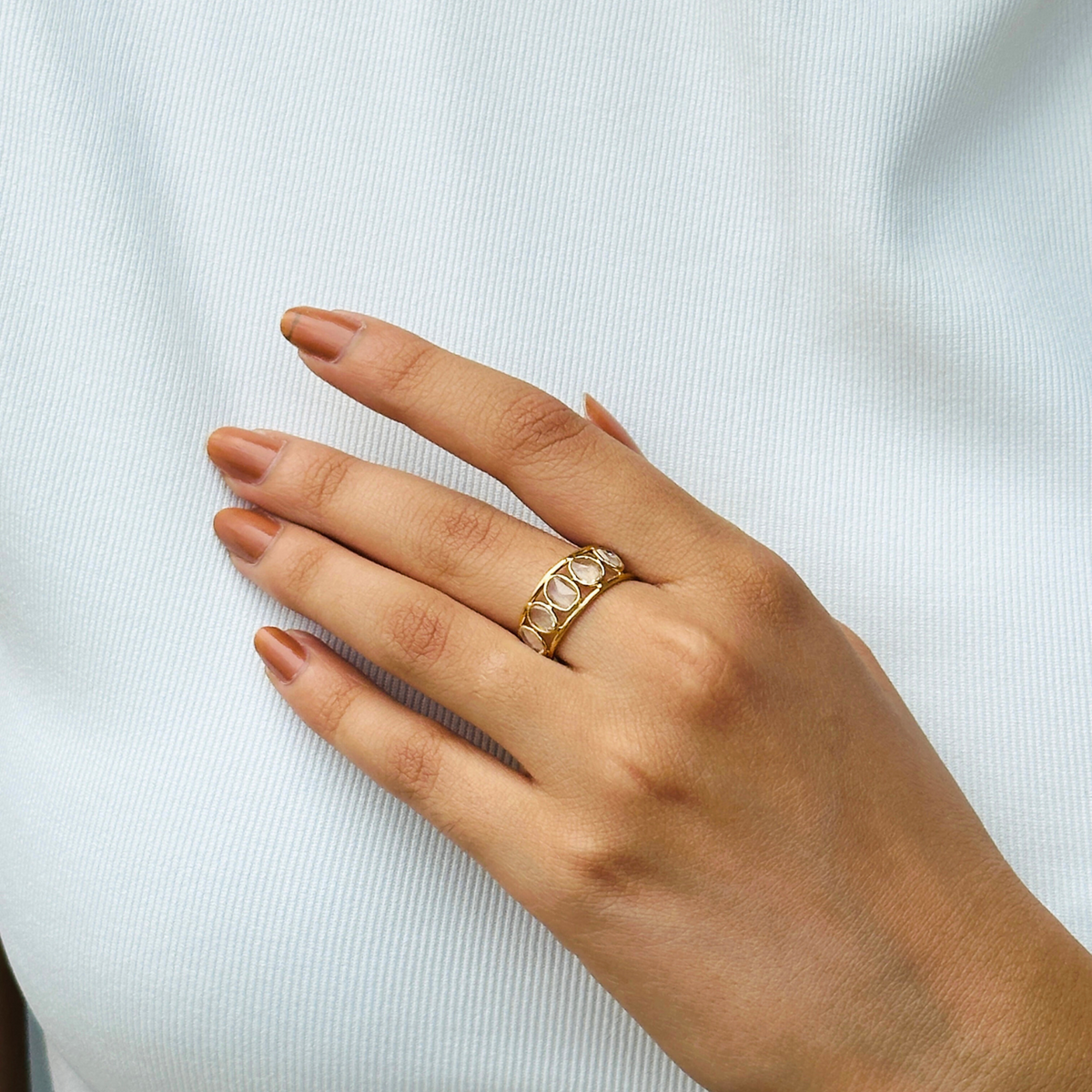 White Sapphire 18KT Gold Ring