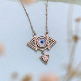 Zyen Zircon studded Evil Eye 925 Silver Necklace