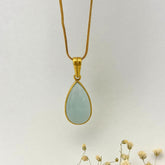 Doris Aquamarine 18k Gold Plated Silver 925 Pendant