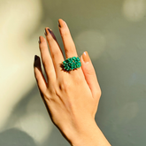 Green Hues Beads Ring