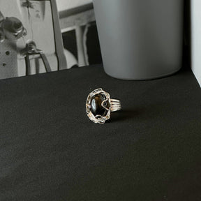 Jazz Black Star Silver 925 Men's Ring