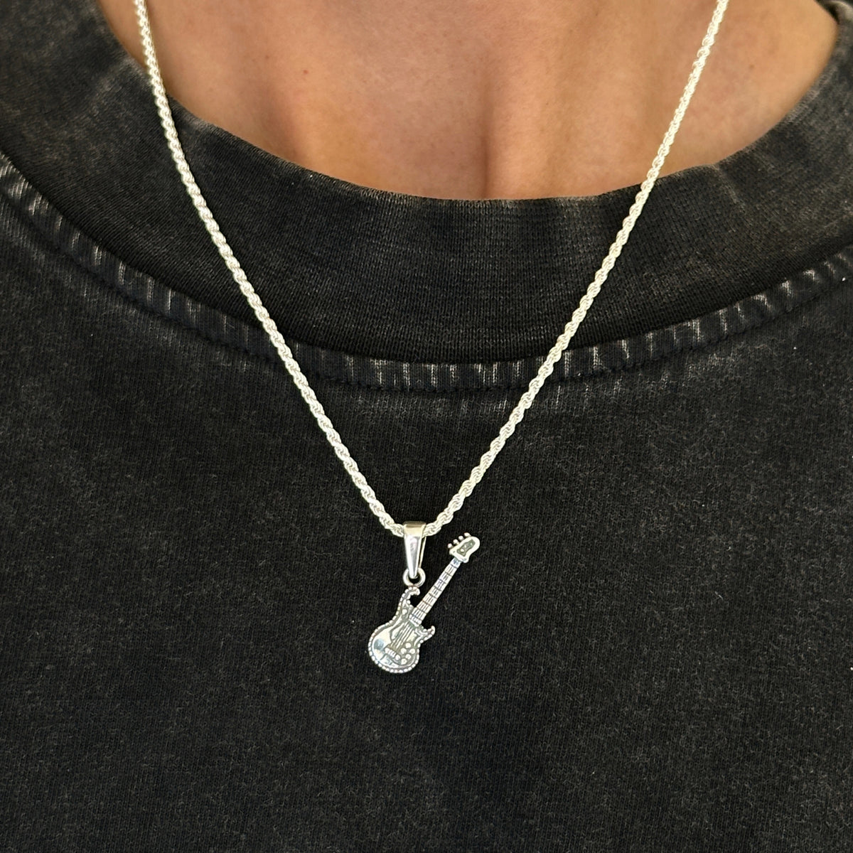 Fredrik Men's Silver 925 Guitar Pendant