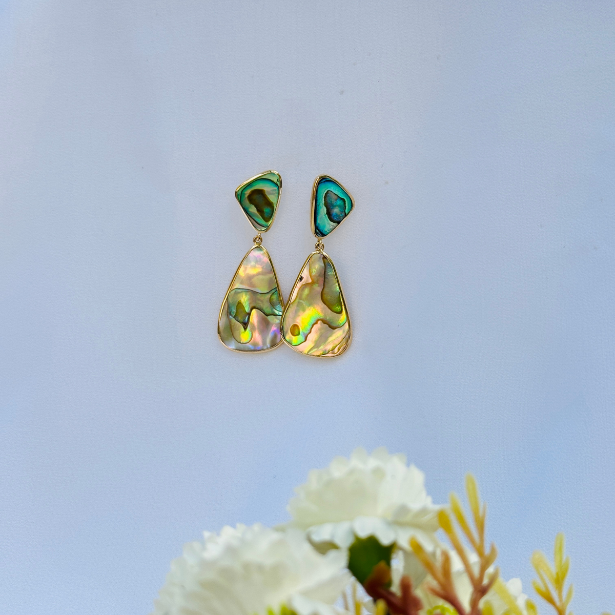 Abalone 18KT Gold Earrings