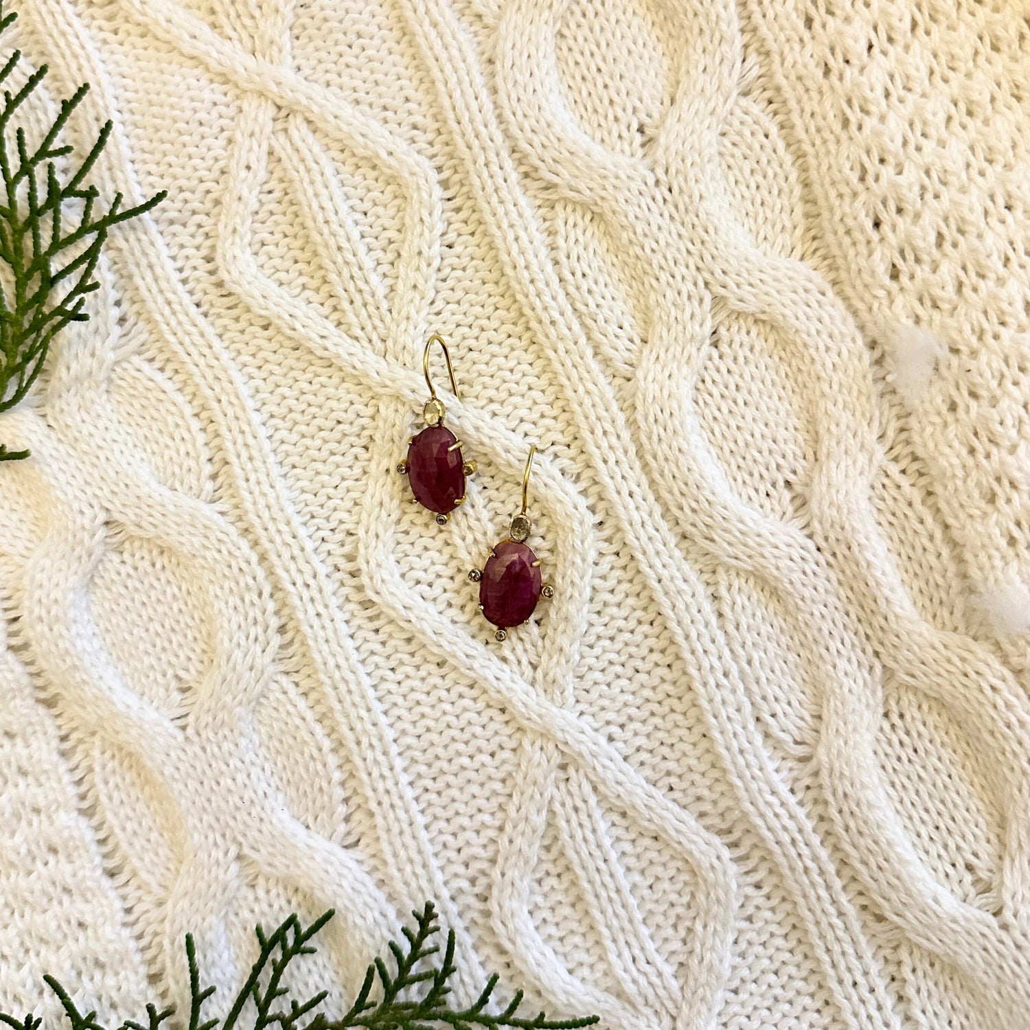 Ruby Hook Earrings