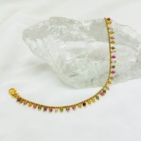 Akira Tourmaline 18KT Gold Plated Silver 925 Bracelet