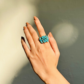 Blue Hues Beads Ring