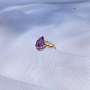 Amethyst Pear 18KT Gold Ring