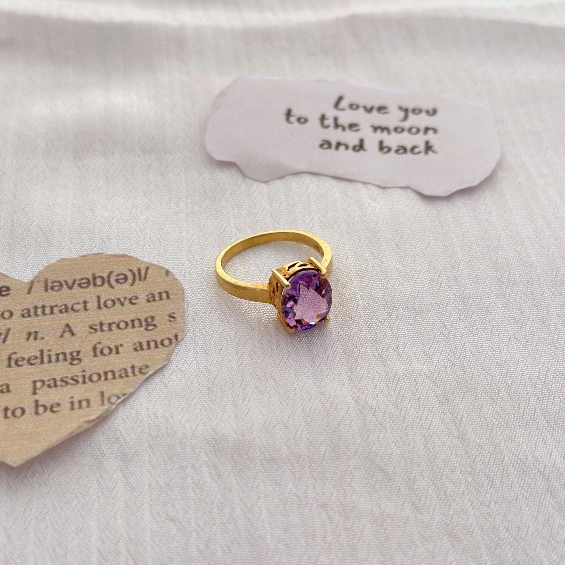 Lovelace Amethyst Gold Plated Silver 925 Ring