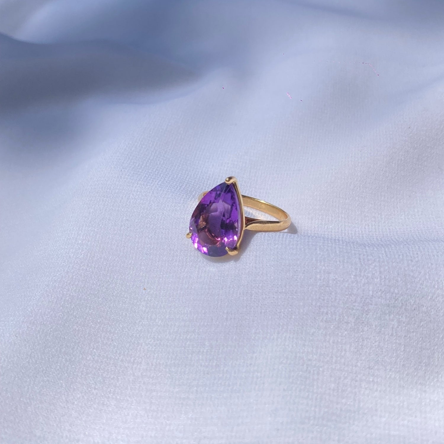 Amethyst Pear 18KT Gold Ring