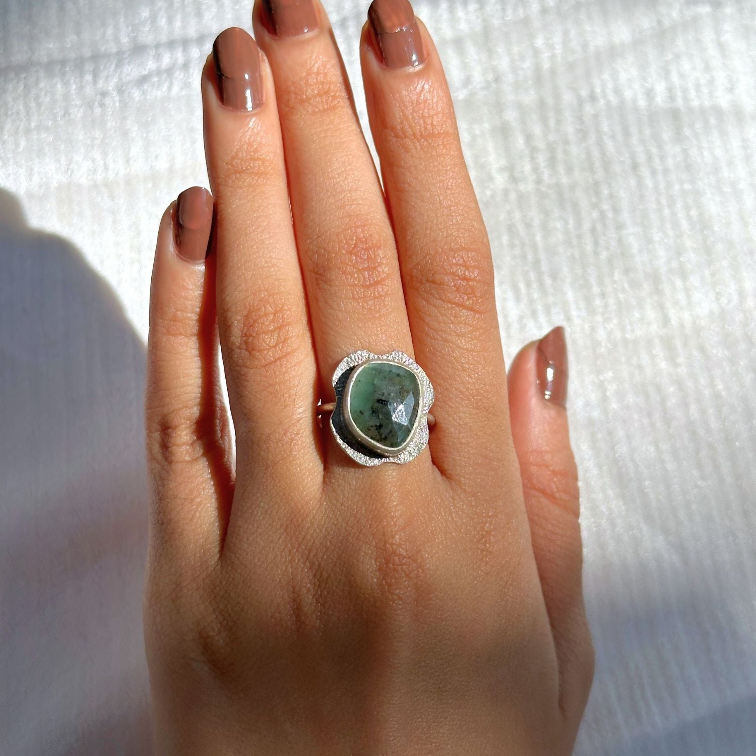 Flancy Silver 925 Emerald Ring