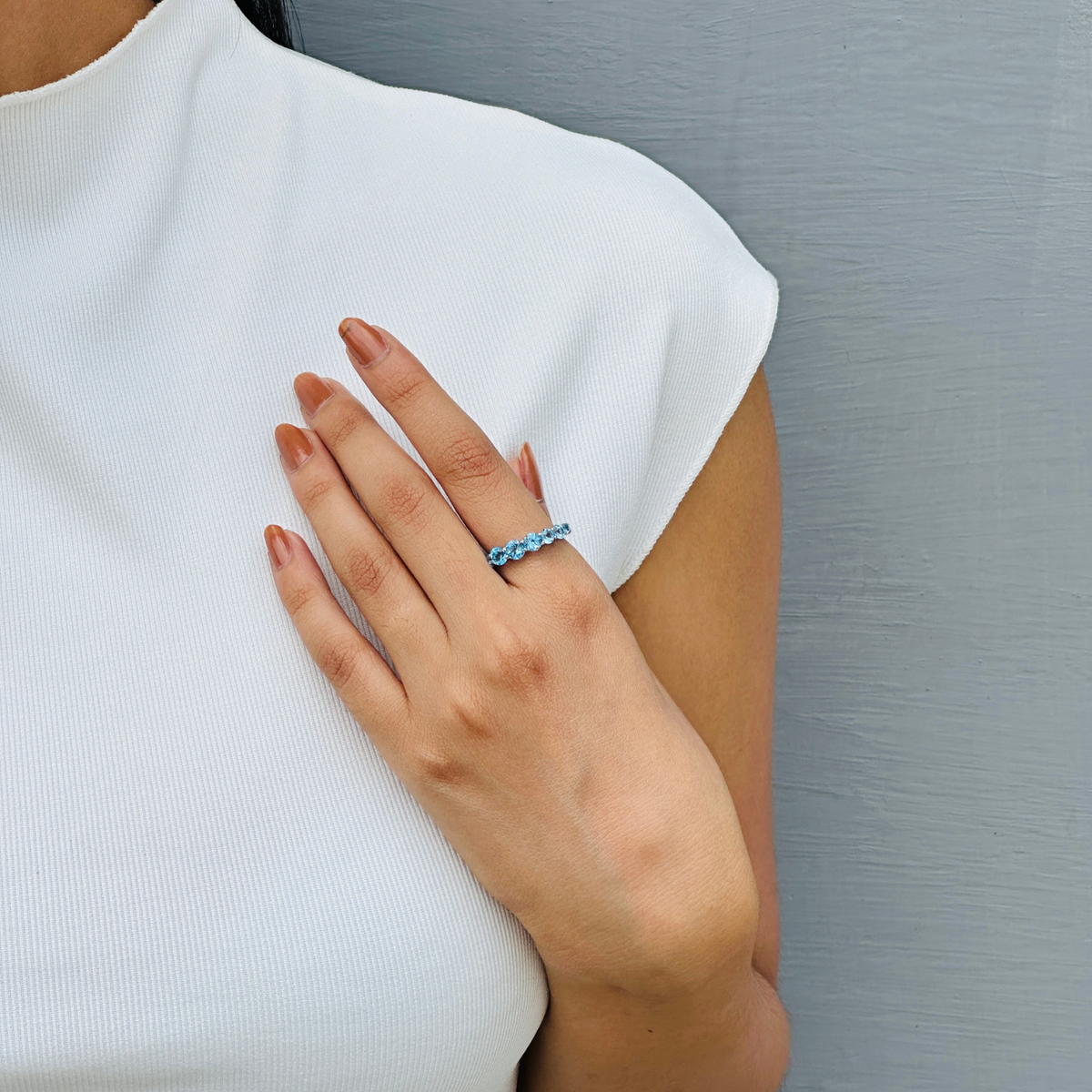 Blue Topaz 18KT White Gold Ring