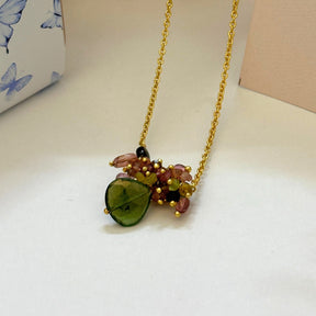 Isla Tourmaline 18k Gold Plated Silver 925 Necklace