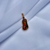 Fire Opal & Ruby 18KT Gold Pendant