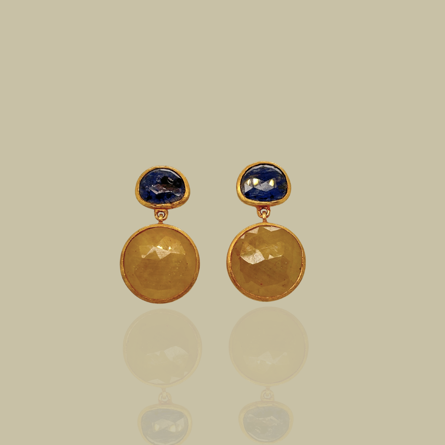 Sia Sapphire 18K Gold Plated Silver Earrings