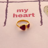 Liebe Ruby Gold Plated Silver 925 Ring