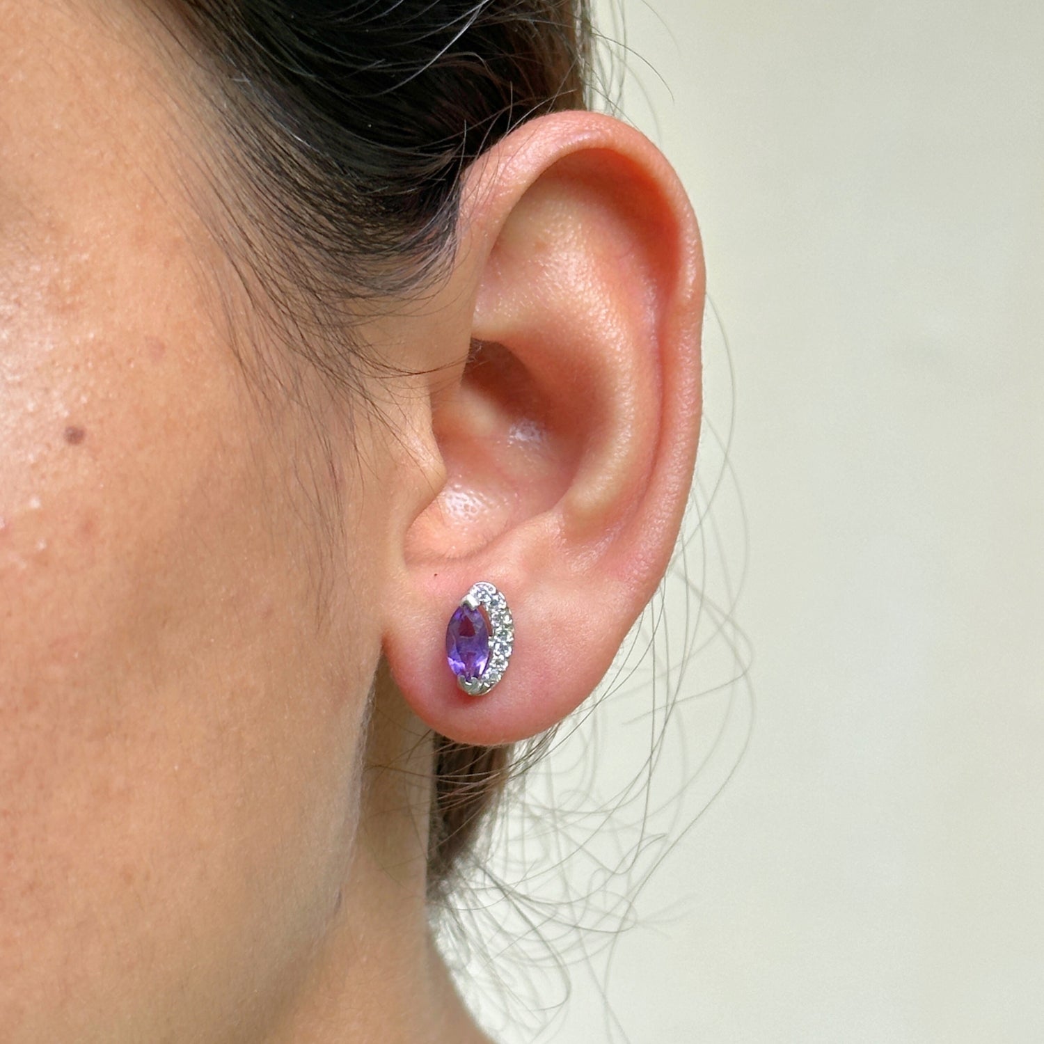 Lucius Amethyst Silver 925 Studs