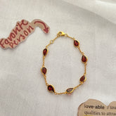 Pyra Garnet 18KT Gold Plated Silver 925 Love Bracelet