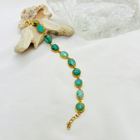 Igor Silver 925 Gold Plated Emerald Bracelet