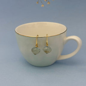 Ellis Green Amethyst Gold Plated Silver 925 Drop Earrings