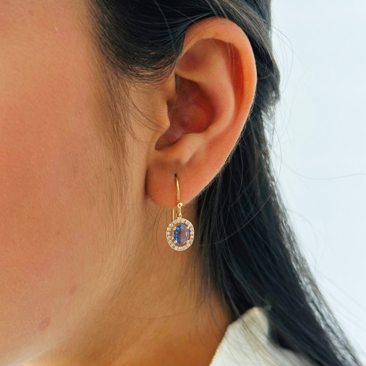 Sapphire & Diamond 18KT Gold Earrings