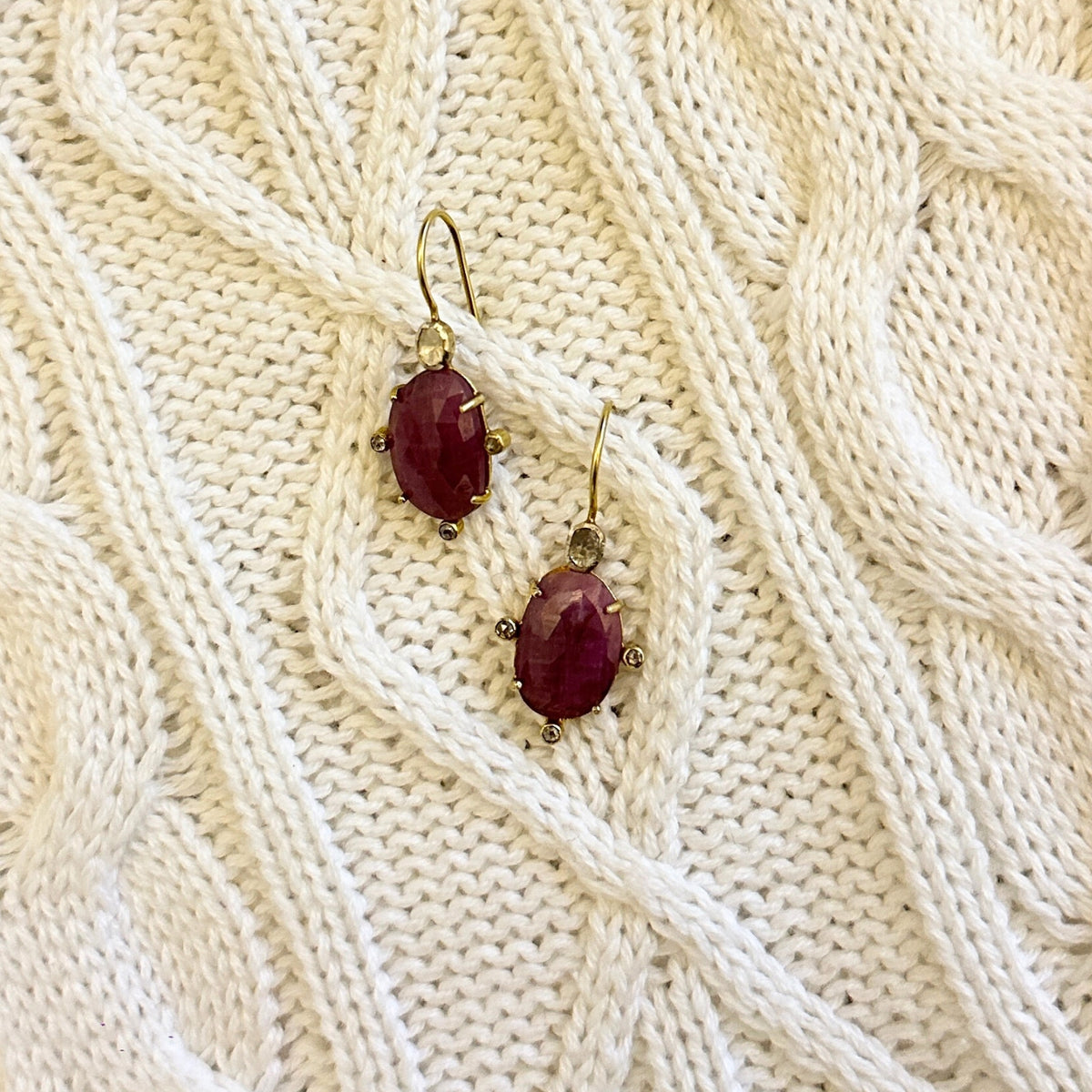 Ruby Hook Earrings