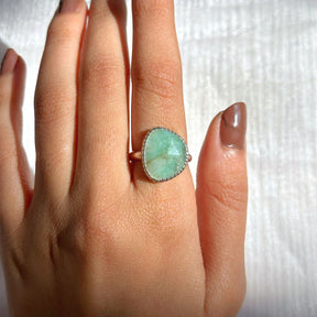 Ezly Silver 925 Emerald Ring