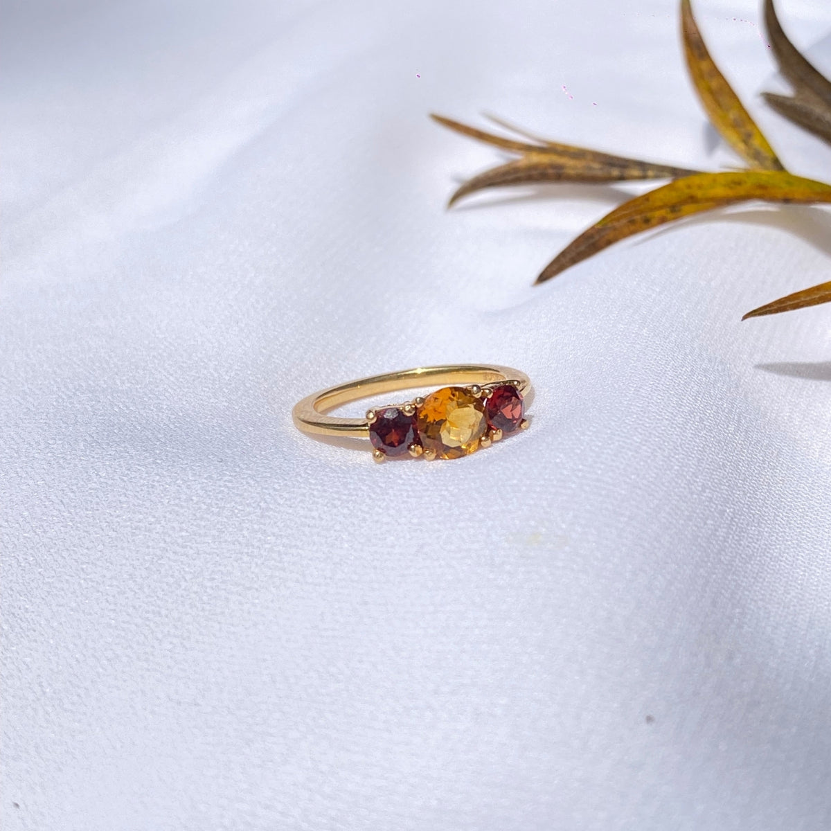 Garnet and Citrine 18KT Gold Ring