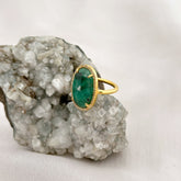 Elena Silver 925 Emerald Gold Plated Ring