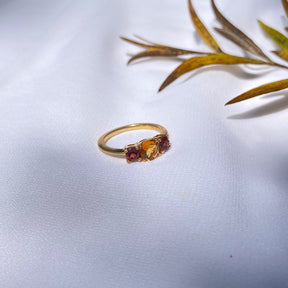 Garnet and Citrine 18KT Gold Ring