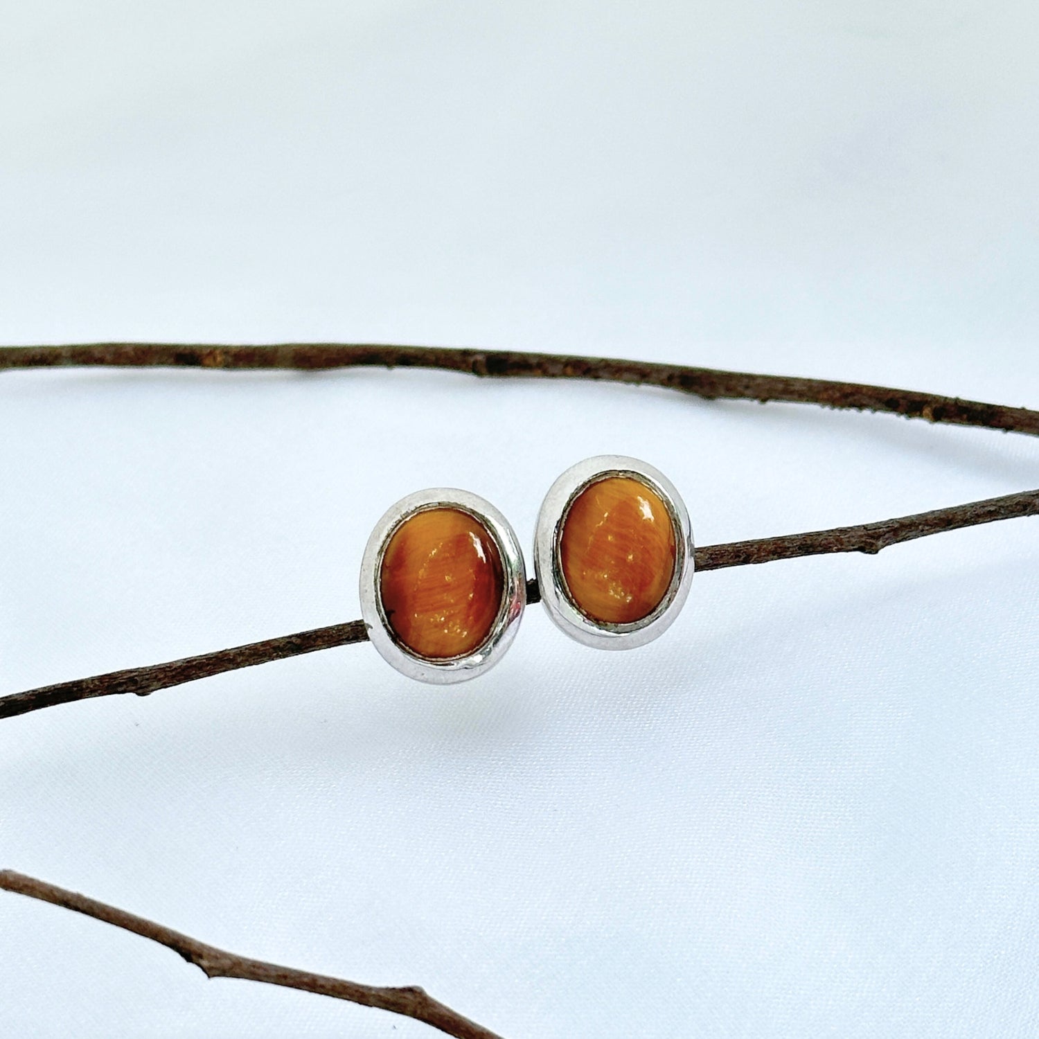 Albina Tiger Eye Silver 925 Earrings