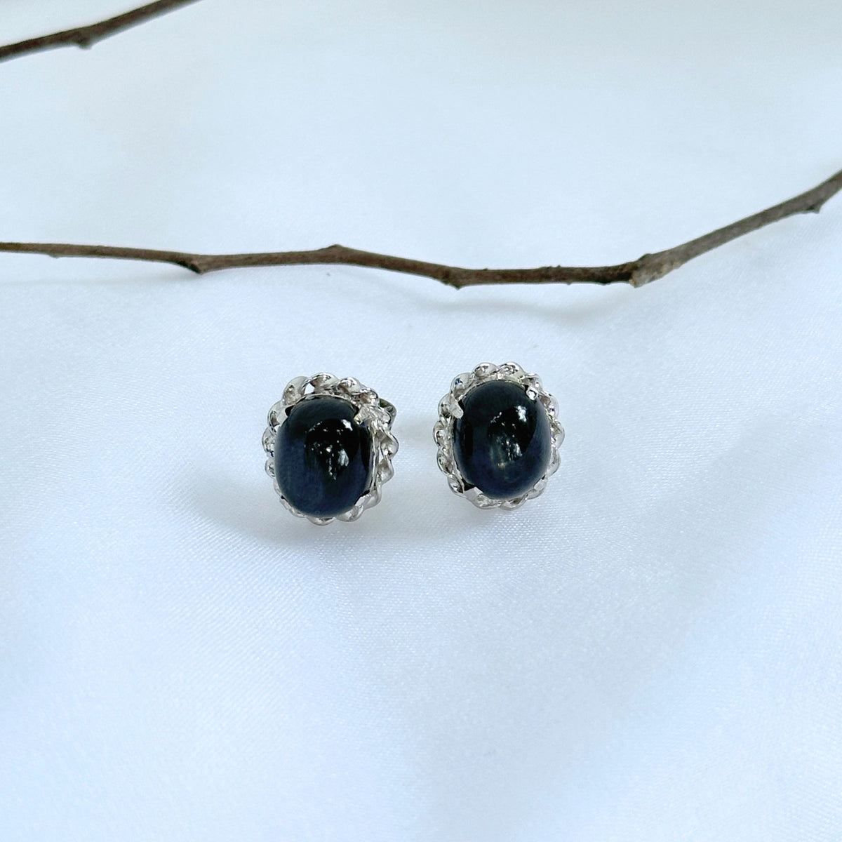 Fabia Black Star Silver 925 Studs