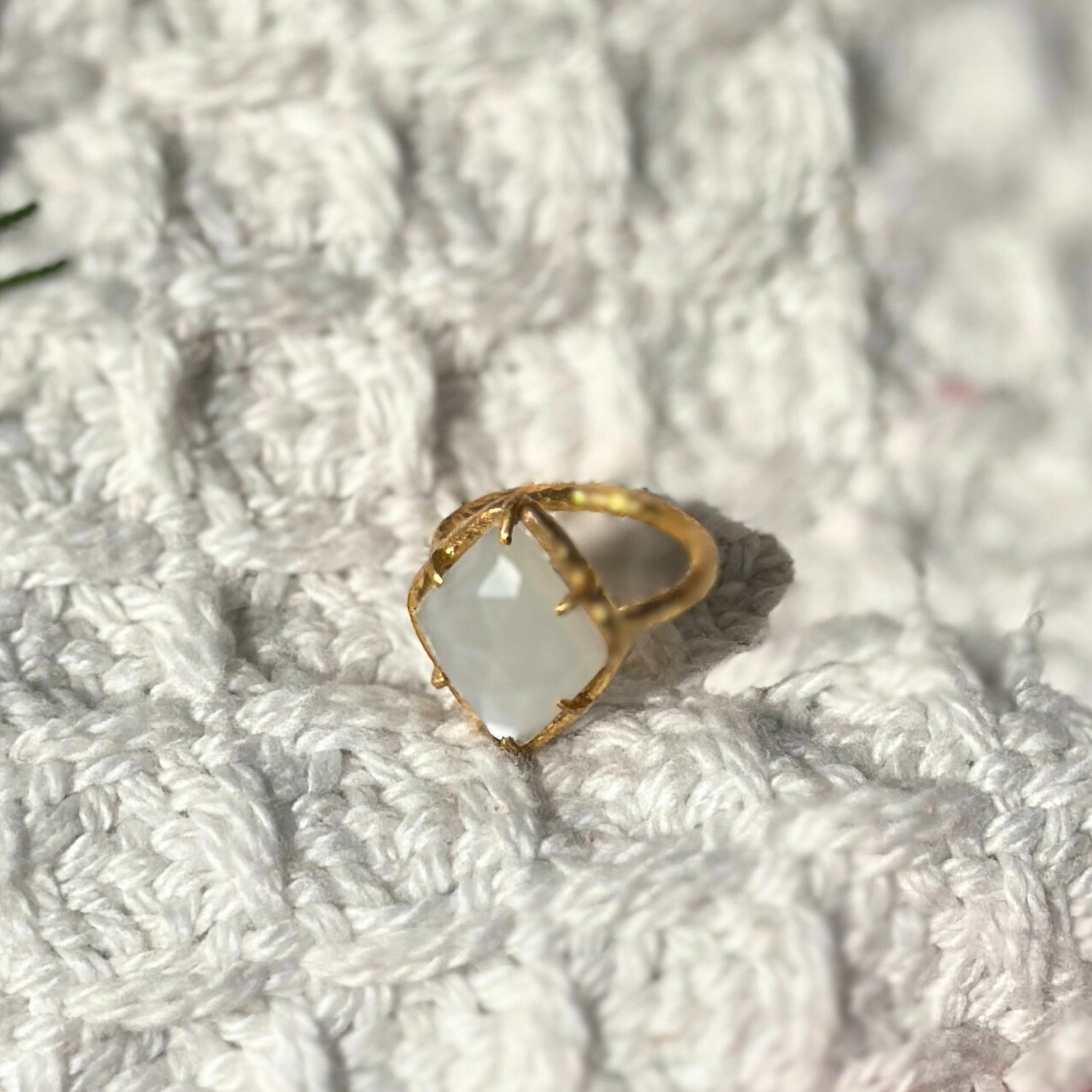 Kite Moonstone 18k Gold Plated Ring