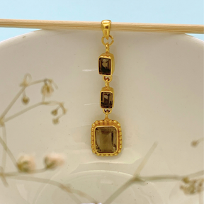 Leon Smokey Quartz 18K Gold Plated Silver 925 Pendant