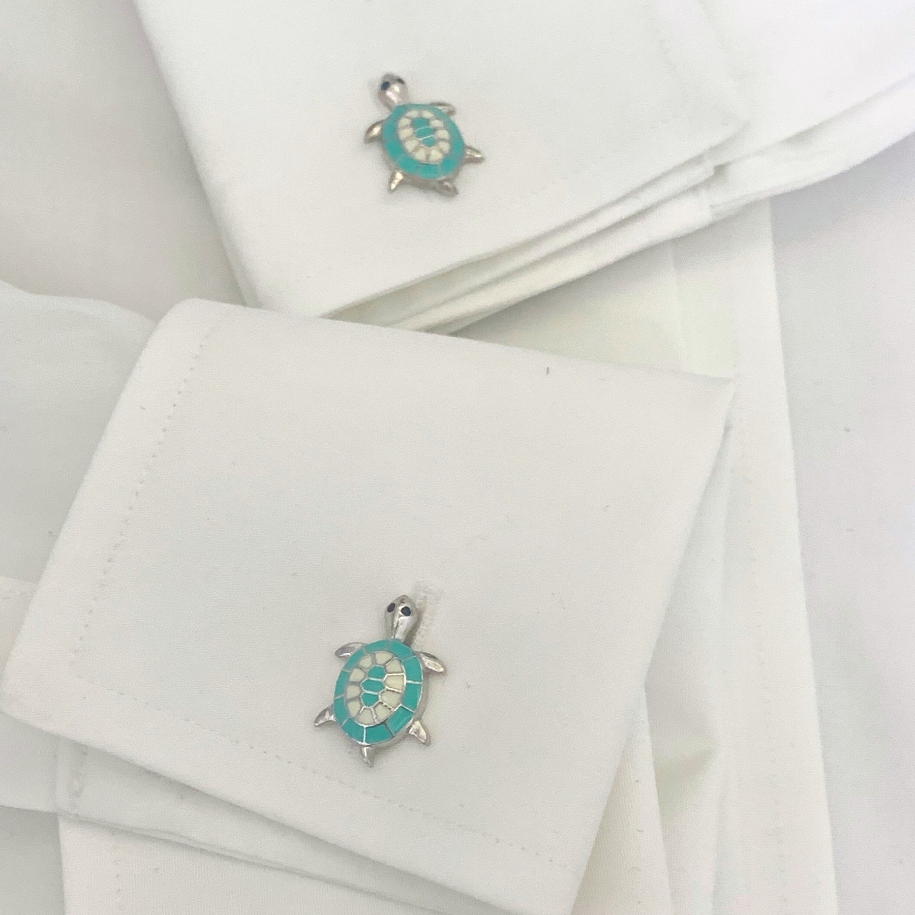 Turtle Silver 925 Men Cufflinks