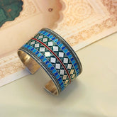 Kushala Enamel Silver 925 Cuff Bangle