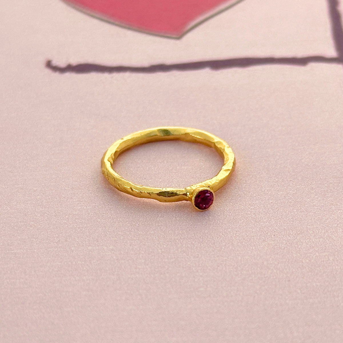 Luxe Tourmaline Gold Plated Silver 925 Love Ring